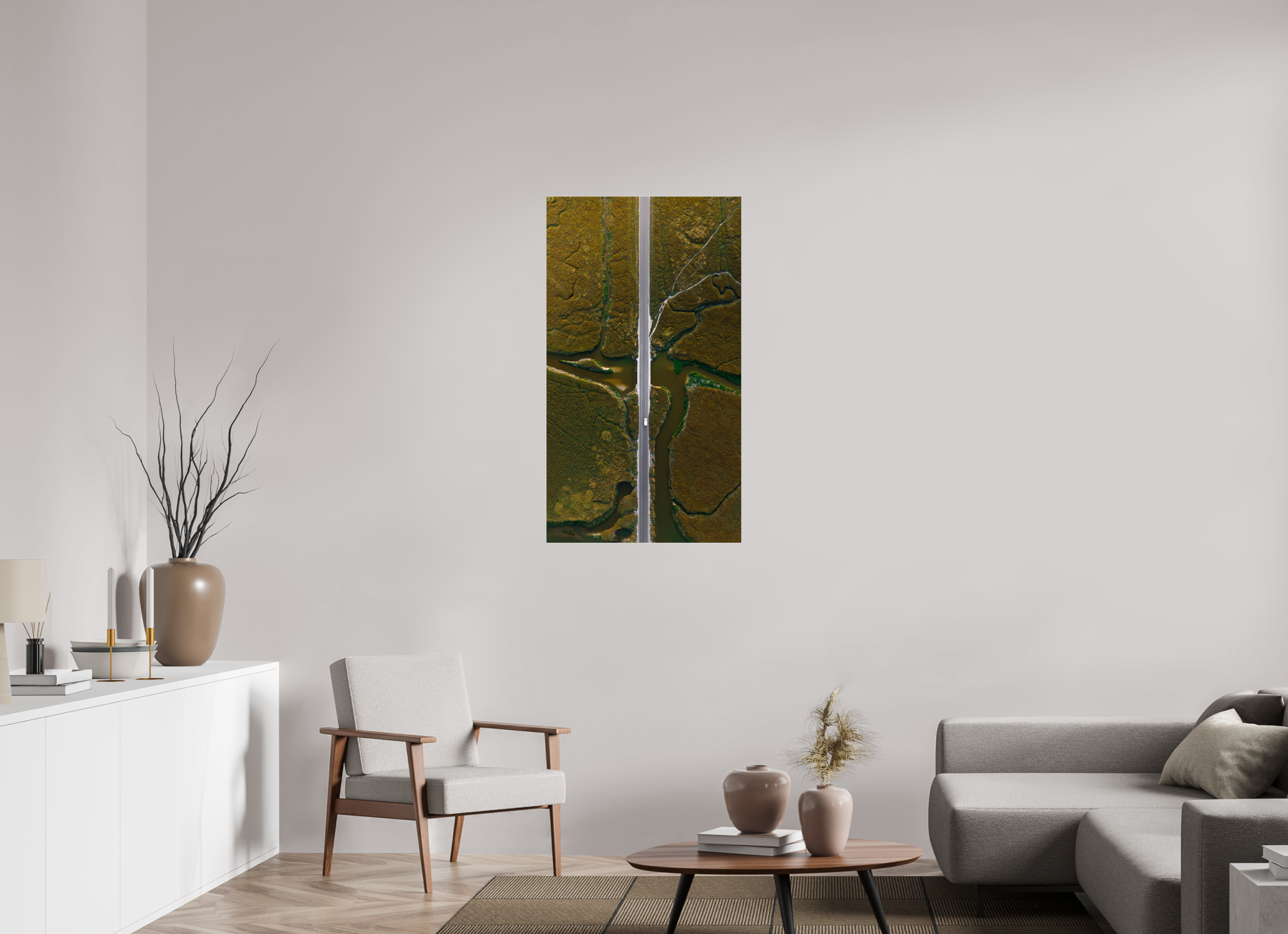 63 x 112 cm, Photo Print Under Acrylic Glass Photographie Murale - Les veines de la terre