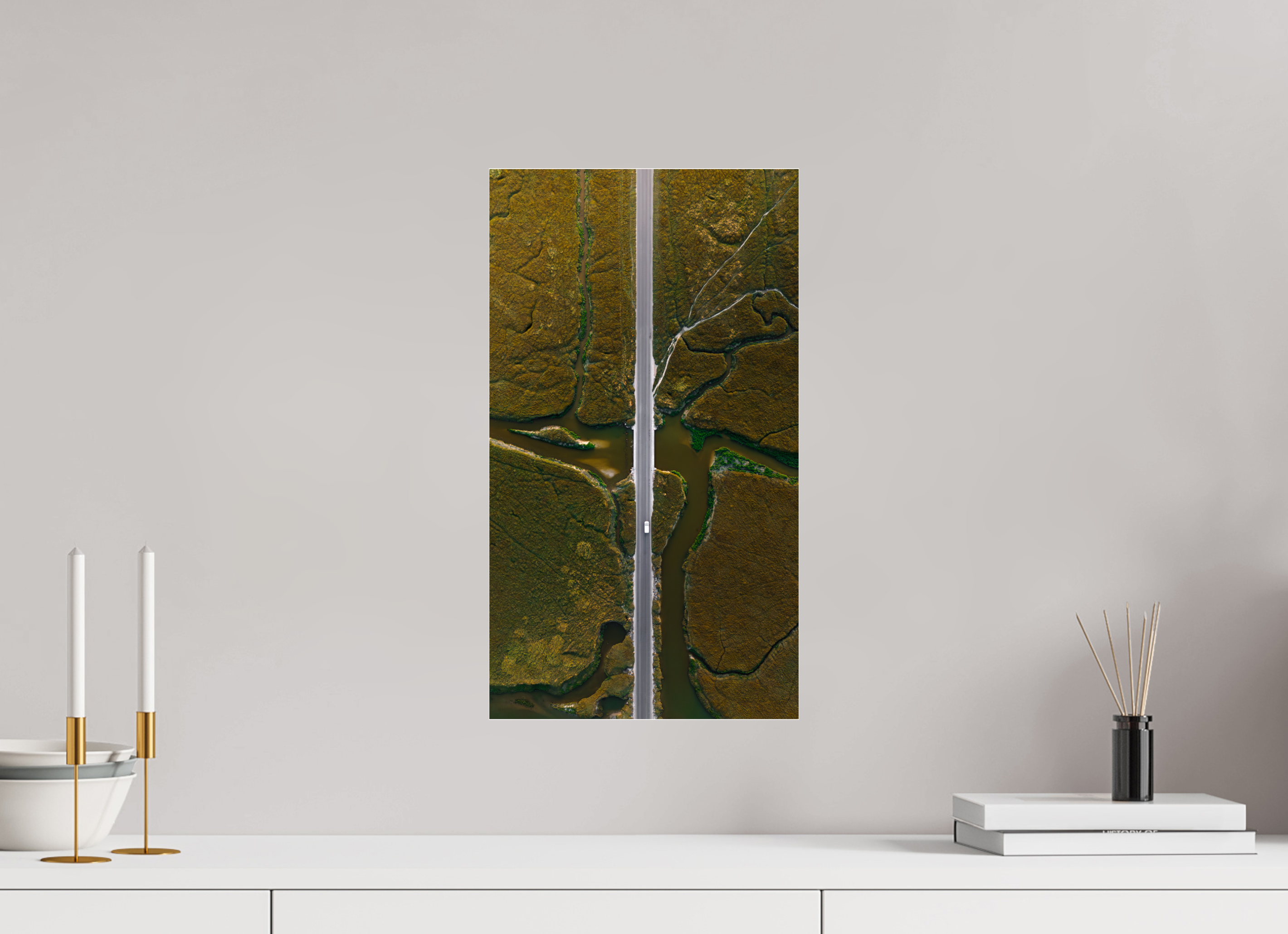 27 x 48 cm, Photo Print Under Acrylic Glass Photographie Murale - Les veines de la terre